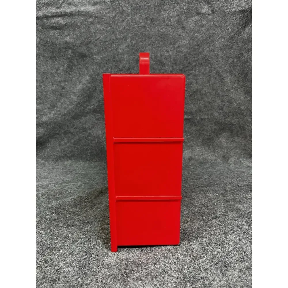 Lego Storage Case Box Red Yellow Vintage 1989 Slide Lid W/ Bulk Mixed Bricks